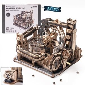 ROKR 3D Puzzles for Adults, Electric Model Kits Marble Spaceport LGC01, 472pcs Marble Run Brain Teaser Wooden Puzzles Building Toy, Desk Decor Creative Birthday Gifts for Men/Women 14+