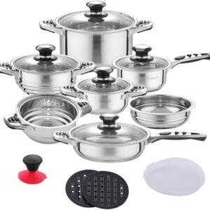 16-teiliges Edelstahl-Kochgeschirr-Set